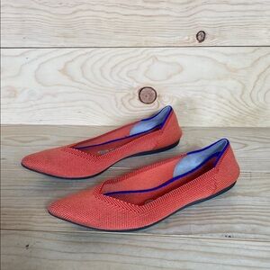 Rothys retired persimmon orange point‎ toe flats size 6